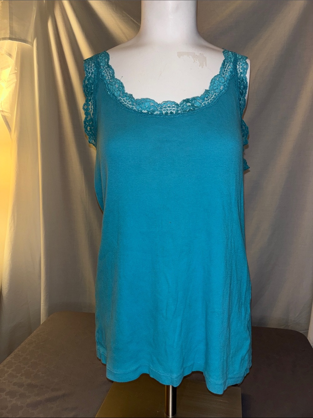 Faded Glory Teal Lace-Trim Camisole